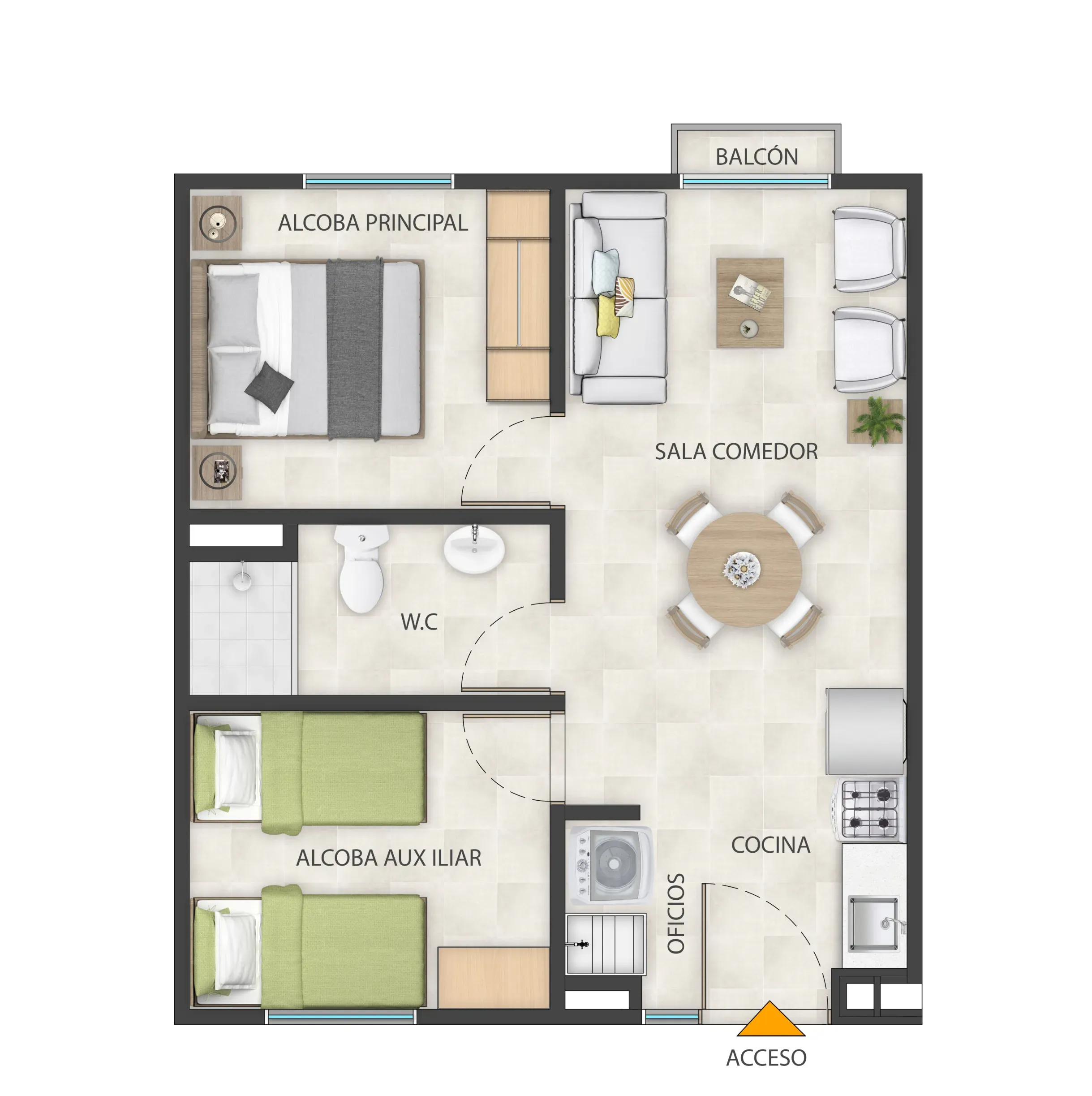 Alto Córdoba plano apartamento tipo